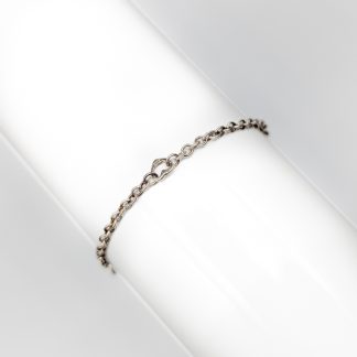 16cm Ärtlänk i Silver med Hjärta S925 1.38g
