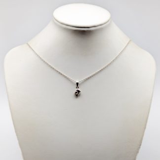 46cm Ankarlänk i Silver med Hänge Delfin med Vit Sten S830 3.37g
