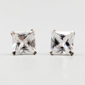Örhängen i Silver med Vita Stenar S830 2.14g 8mm