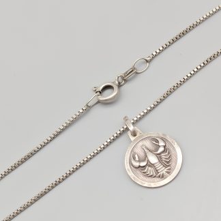 41cm Venezialänk i Silver med Hänge Stjärntecken Kräftan S925 3.9g
