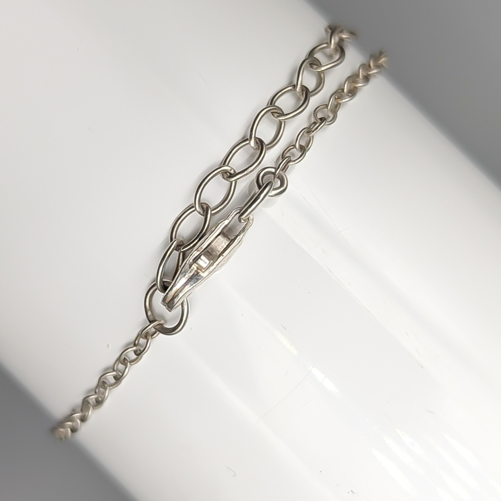 19.5cm Ankarlänk i Silver med berlocker S925 1.52g - Bild 2