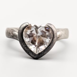 Ring i Silver med Sten S925 6.59g 17.5mm