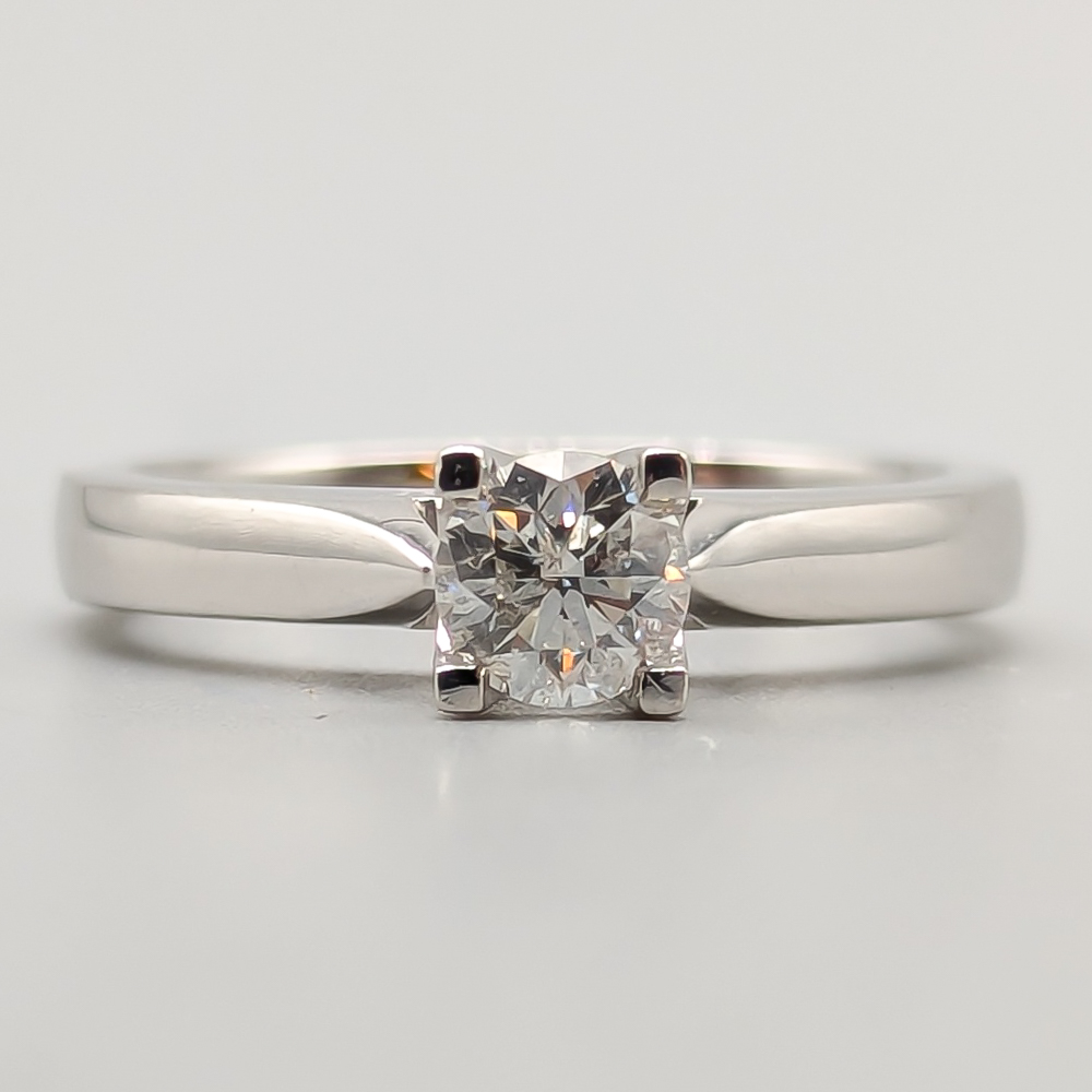 Solitärring i Vitguld med Diamant 18K 5.63g 17.25mm