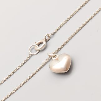 40cm Ankarlänk i Silver med Hänge Hjärta S925 1.99g