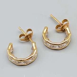 Creoler i Guld med Stenar 18K 1.58g 10mm