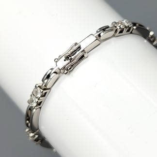 18.5cm Armband i Vitguld med Gammalslipade Diamanter 18K 12.84g