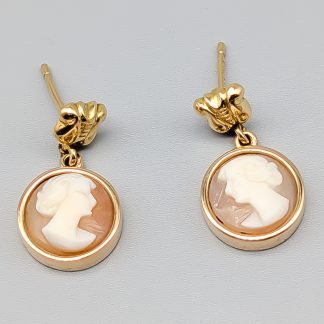 Örhängen i Guld med Kamé 18K 4.23g 21mm