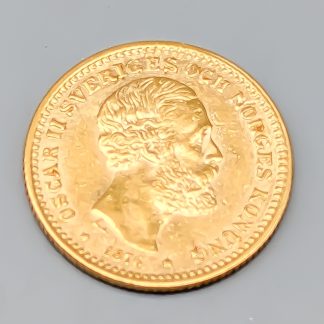 Investeringsmynt 10 Kr 1876 Oscar II 21K 4.46g 18mm