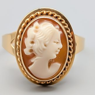 Ring i Guld med Kamé 18K 3.91g 18mm