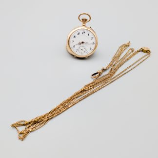 Guldklocka Fickur i Guld med Monogram 14K 27.85g 47cm