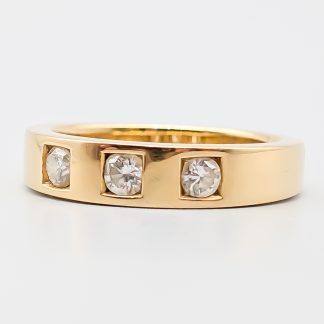 Diamantring i Guld 18K 6.66g 18.75mm