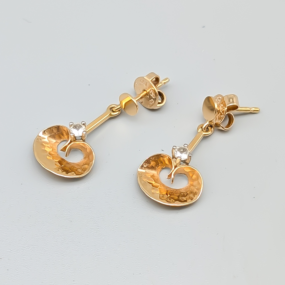 Örhängen i Guld med Stenar 18K 2g 22mm