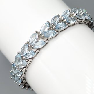 18cm Fantasilänk i Silver med Topaser S925 18.12g