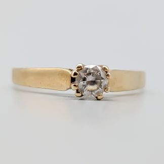 Ring i Guld med Vit Sten 9K 1.19g 16.75mm