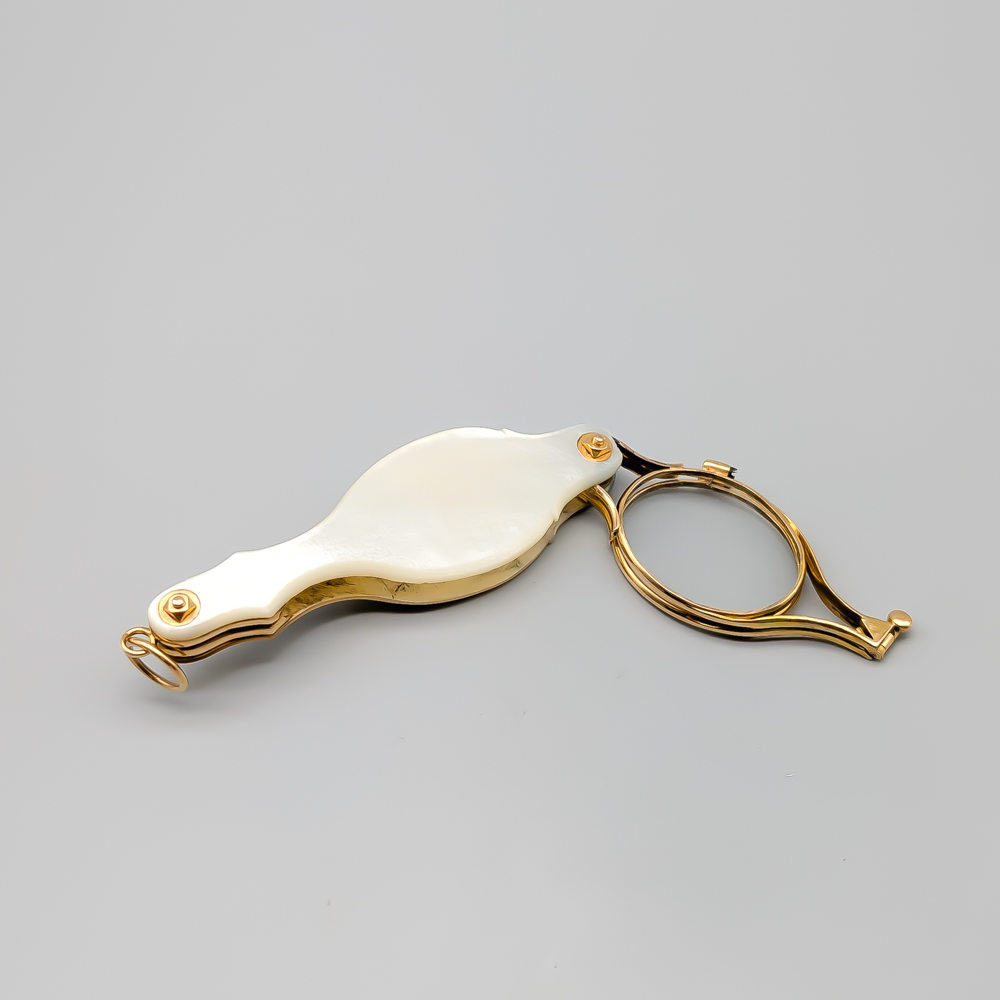 Antik Lornjett i Guld med Pärlemor 18K 30.24g 79mm - Bild 2