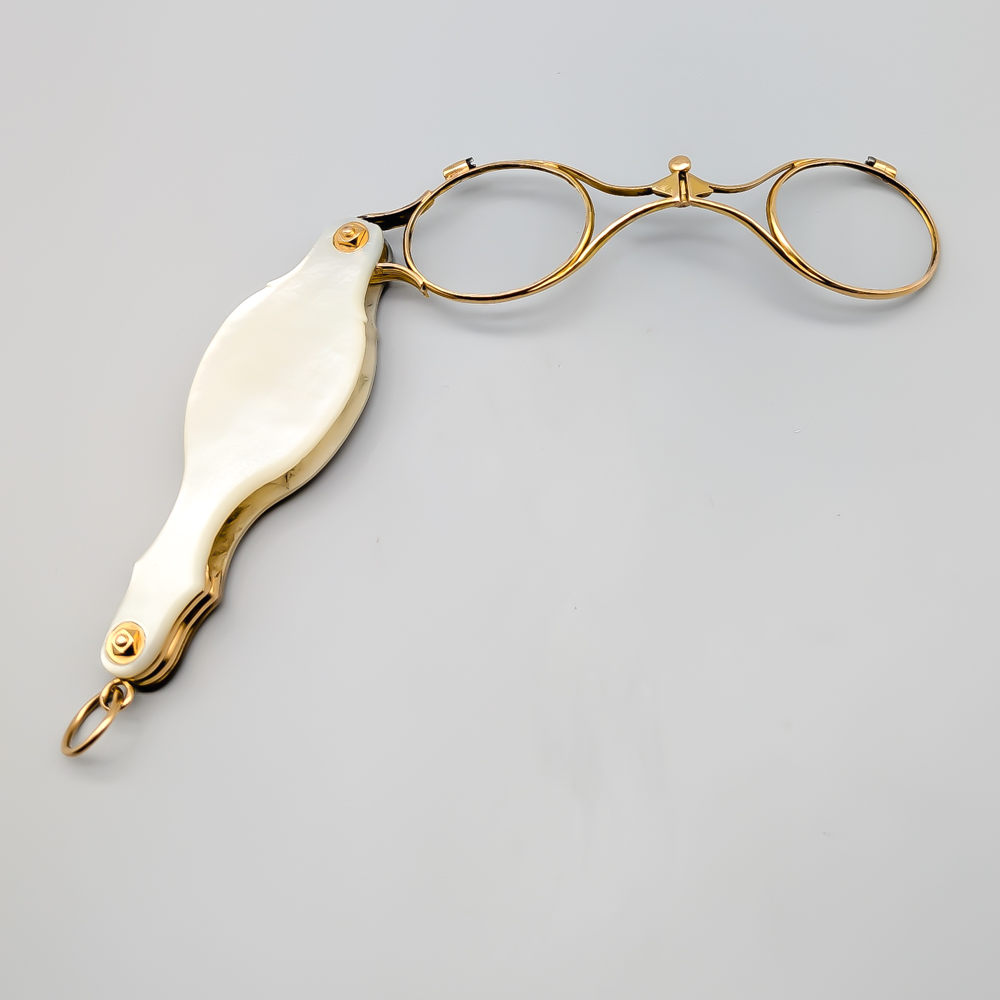 Antik Lornjett i Guld med Pärlemor 18K 30.24g 79mm - Bild 4