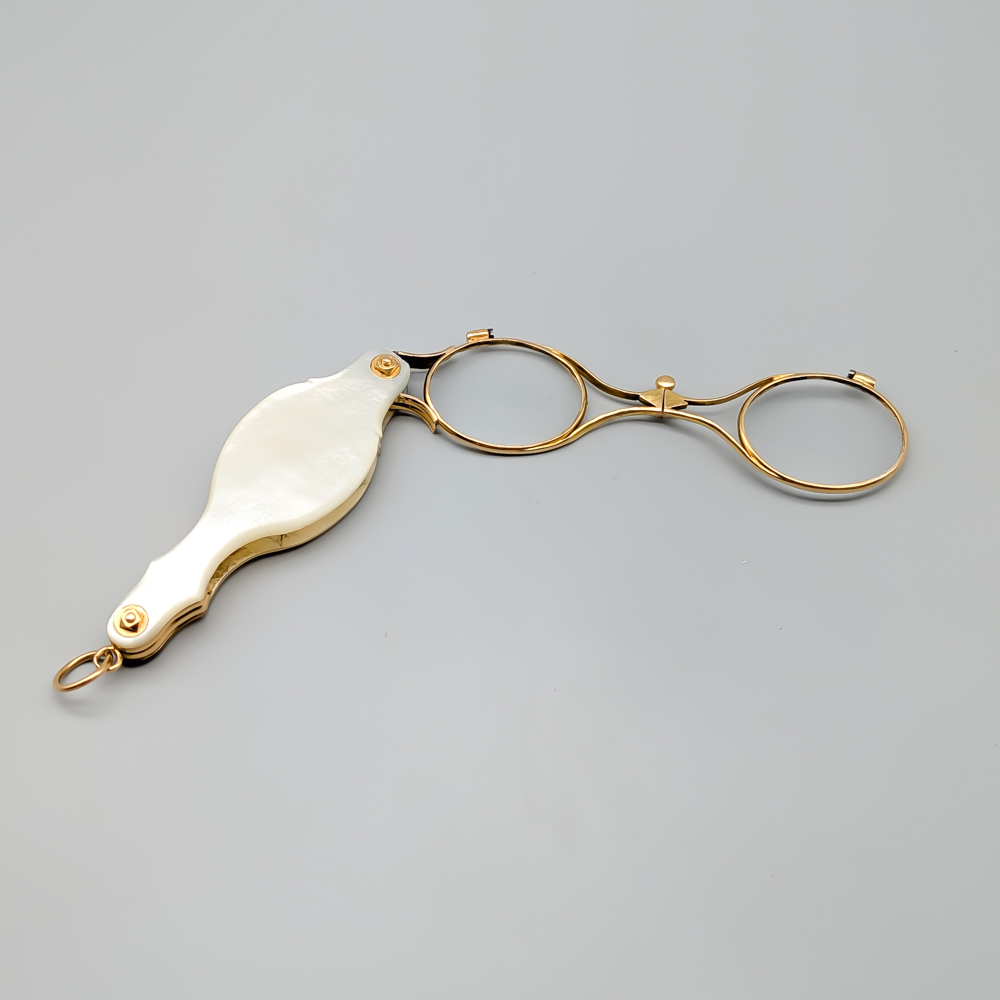 Antik Lornjett i Guld med Pärlemor 18K 30.24g 79mm - Bild 5