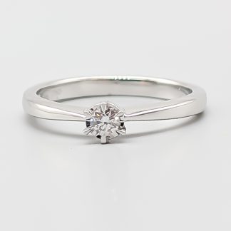 Solitärring i Vitguld med Diamant 18K 2.26g 15.25mm