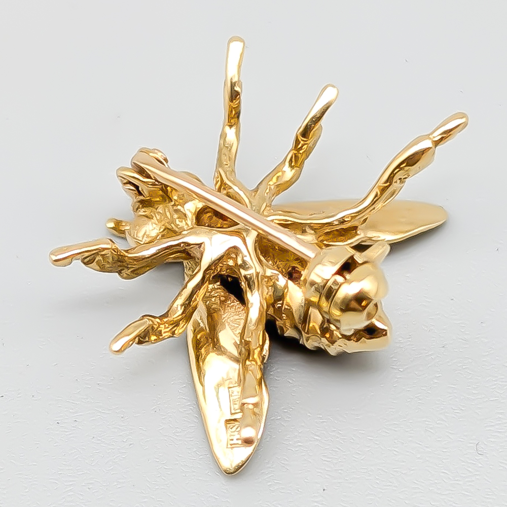 Brosch i Guld Fluga 18K 4.54g 22mm - Bild 2