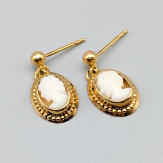 Örhängen i Guld med Kamé 18K 1.33g 16mm