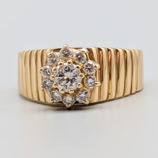 Klackring i Guld med Diamanter 18K 7.19g 17mm