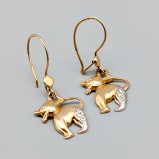 Örhängen i Flerfärgat Guld Katter 14K 1.65g 25mm
