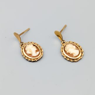 Örhängen i Guld med Kamé 18K 1.98g 21mm