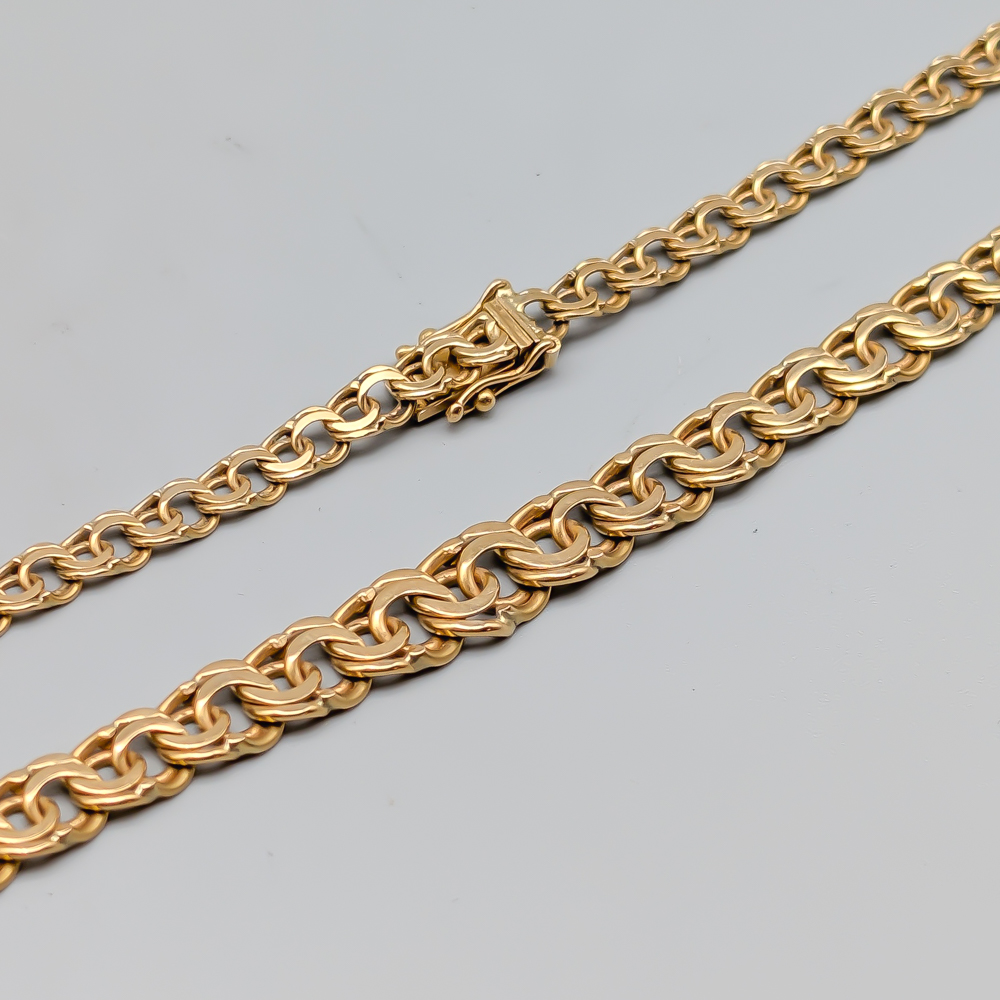 42cm Doserad Bismarcklänk i Guld 18K 19.43g - Bild 2