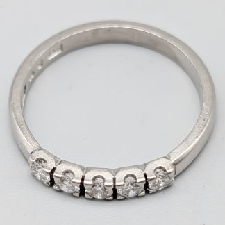 Alliansring i Vitguld med Diamanter-0