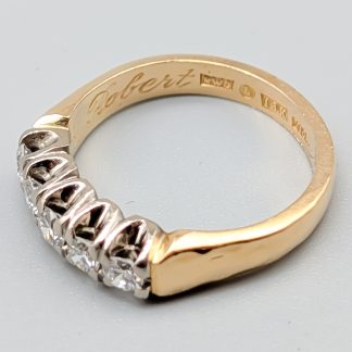 Femstensring i Flerfärgat Guld med Diamanter-0