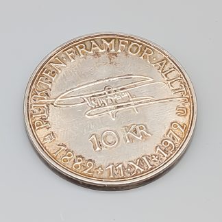 1 st Investeringsmynt i Silver, Sverige 10 kronor, 1972 Gustav VI Adolf 90 år S830 18g 32mm