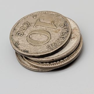 4 st 10 öre Sverige 1909-1942 S400 5.8g 15mm