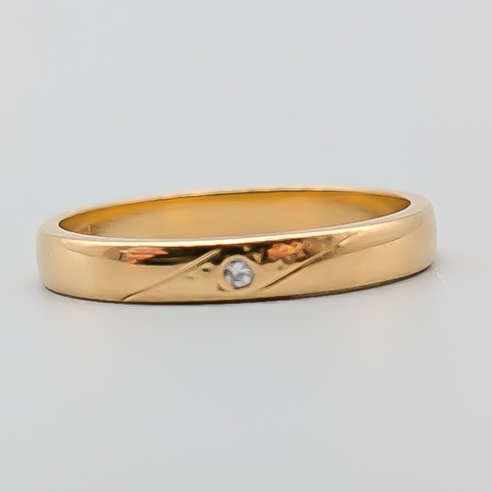 Diamantring i Guld 18K 2.99g 17.5mm
