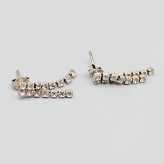 Örhängen i Silver med Vita Stenar S830 1.56g 23mm