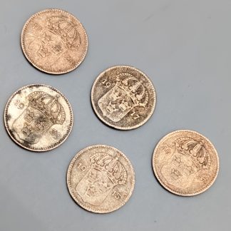 5 st 10 öre Sverige 1909-1942 S400 6.99g 15mm