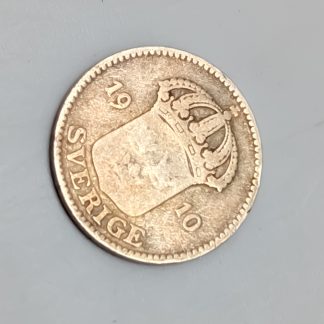 25 öre Sverige 1910 S600 2.27g 17.25mm