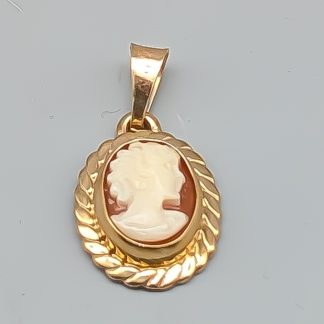 Hänge i Guld med Kamé 9K 1.12g 17mm