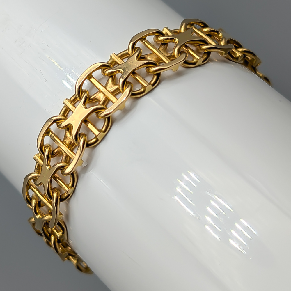 19.5cm X-Länk med Stav i Guld 18K 21.52g