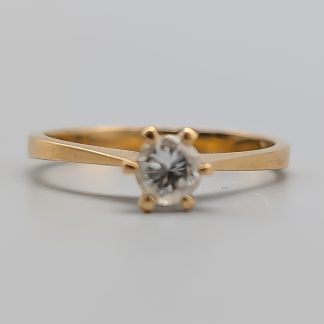 Solitärring i Guld med 0.25 CT Diamant 18K 1.97g 16mm