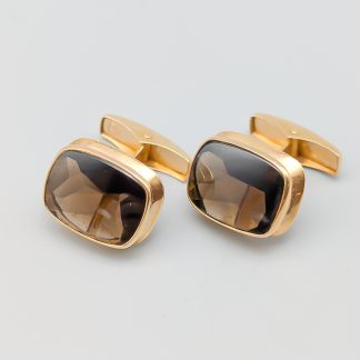 Manschettknappar i Guld med Gröna Stenar 18K 8.57g 18mm