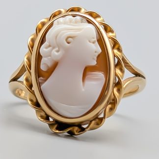 Ring i Guld med Kamé 18K 3.77g 17mm