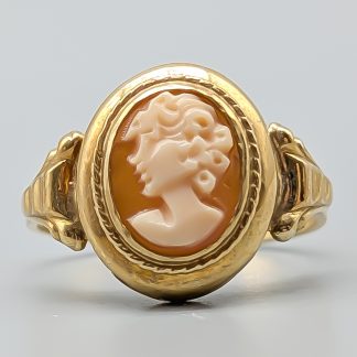 Ring i Guld med Kamé 14K 2.43g 17mm