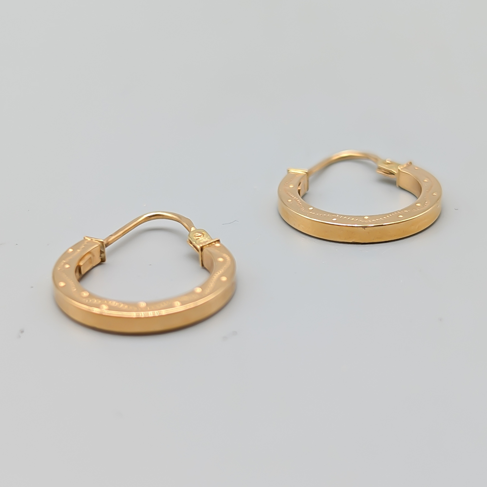 Creoler i Guld 18K 1.38g 18mm - Bild 2