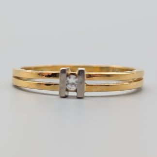 Diamantring i Guld 18K 2.11g 16.5mm