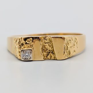 Klackring i Guld med Diamant 18K 4.68g 22mm