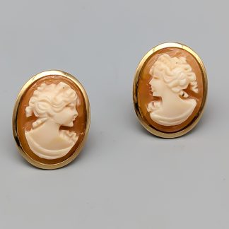 Örhängen i Guld med Kaméer 18K 3.41g 18mm