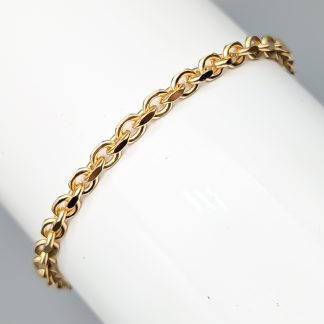 22cm Svedbom Flackslipad Ankarlänk i Guld 18K 8.21g