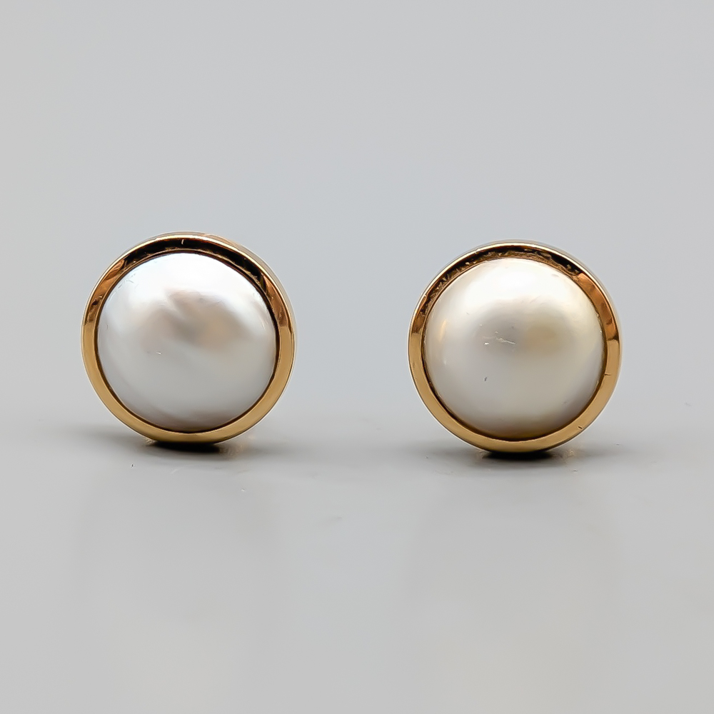 Örhängen i Guld med Mabé-pärlor 18K 4.03g 14mm