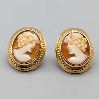 Örhängen i Guld med Kamé 18K 1.56g 14mm