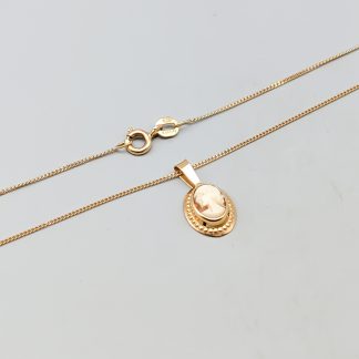 42.5cm Pansarlänk i Guld med Hänge med Kamé 18K 1.95g